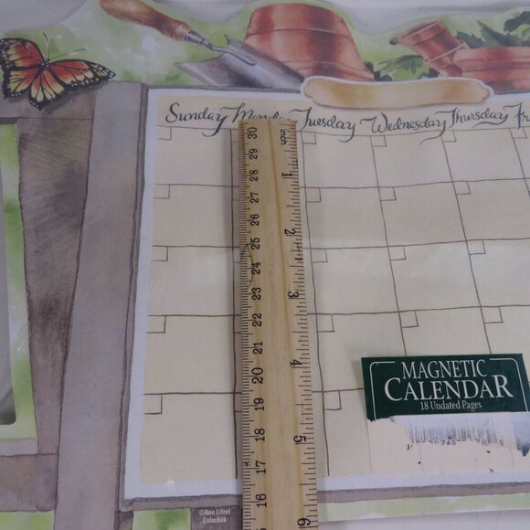 Spring Floral Gardening Wheelbarrow BLANK Calendar Magnetic/hangs/tear off pgs - Picture 4 of 7